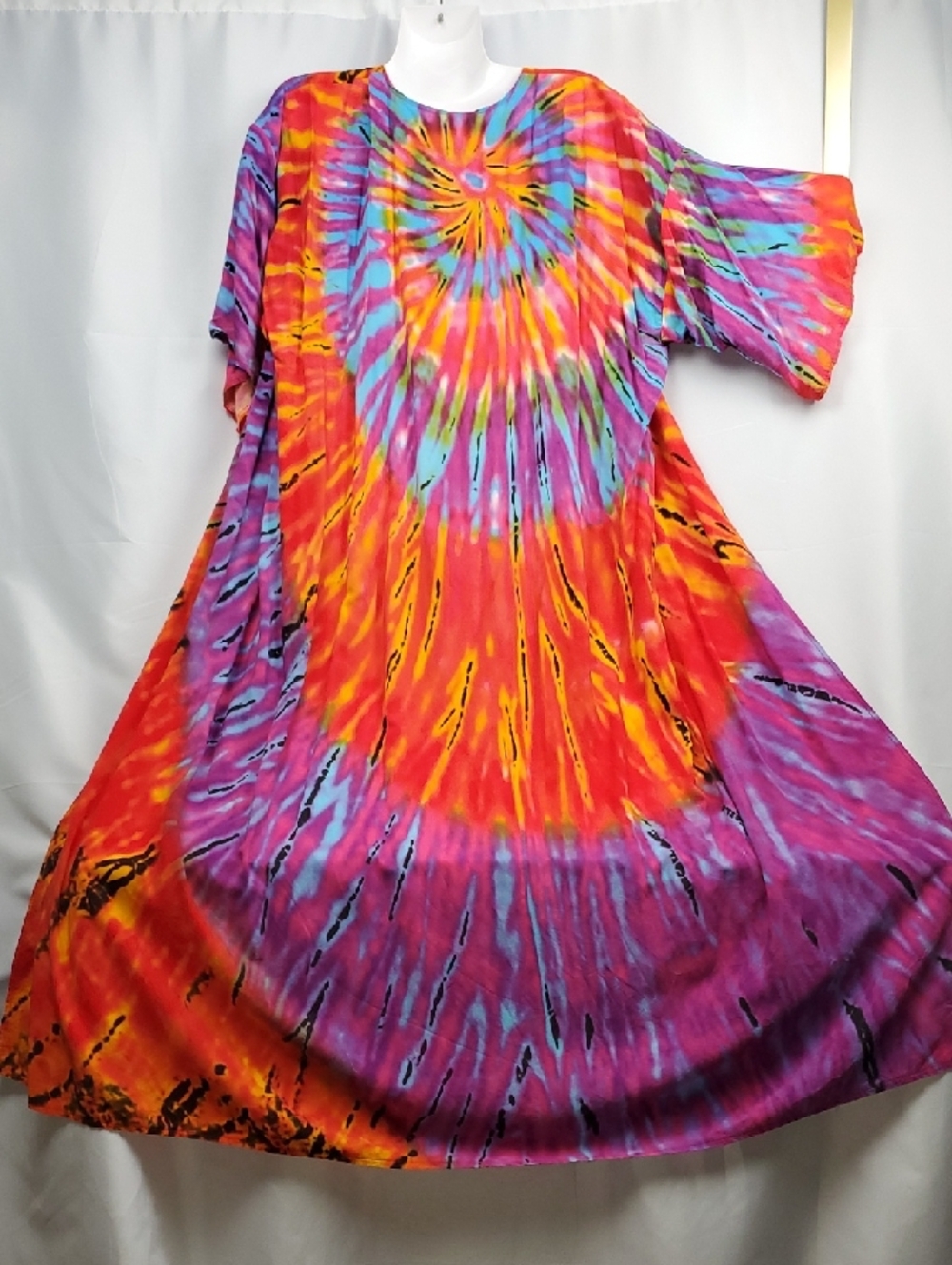 Tie-Dye Beach Coverup Dress in Multi-Color